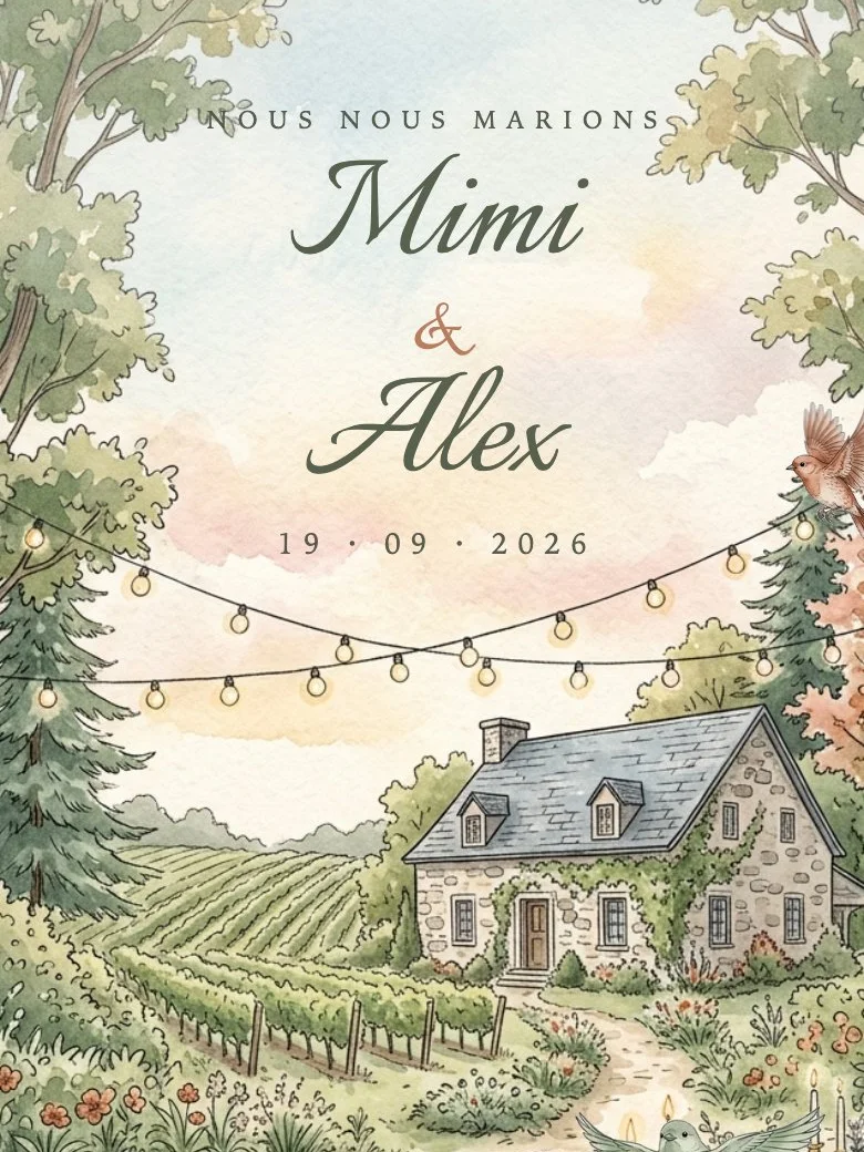 Aperçu du modèle univers illustré — Mimi & Alex